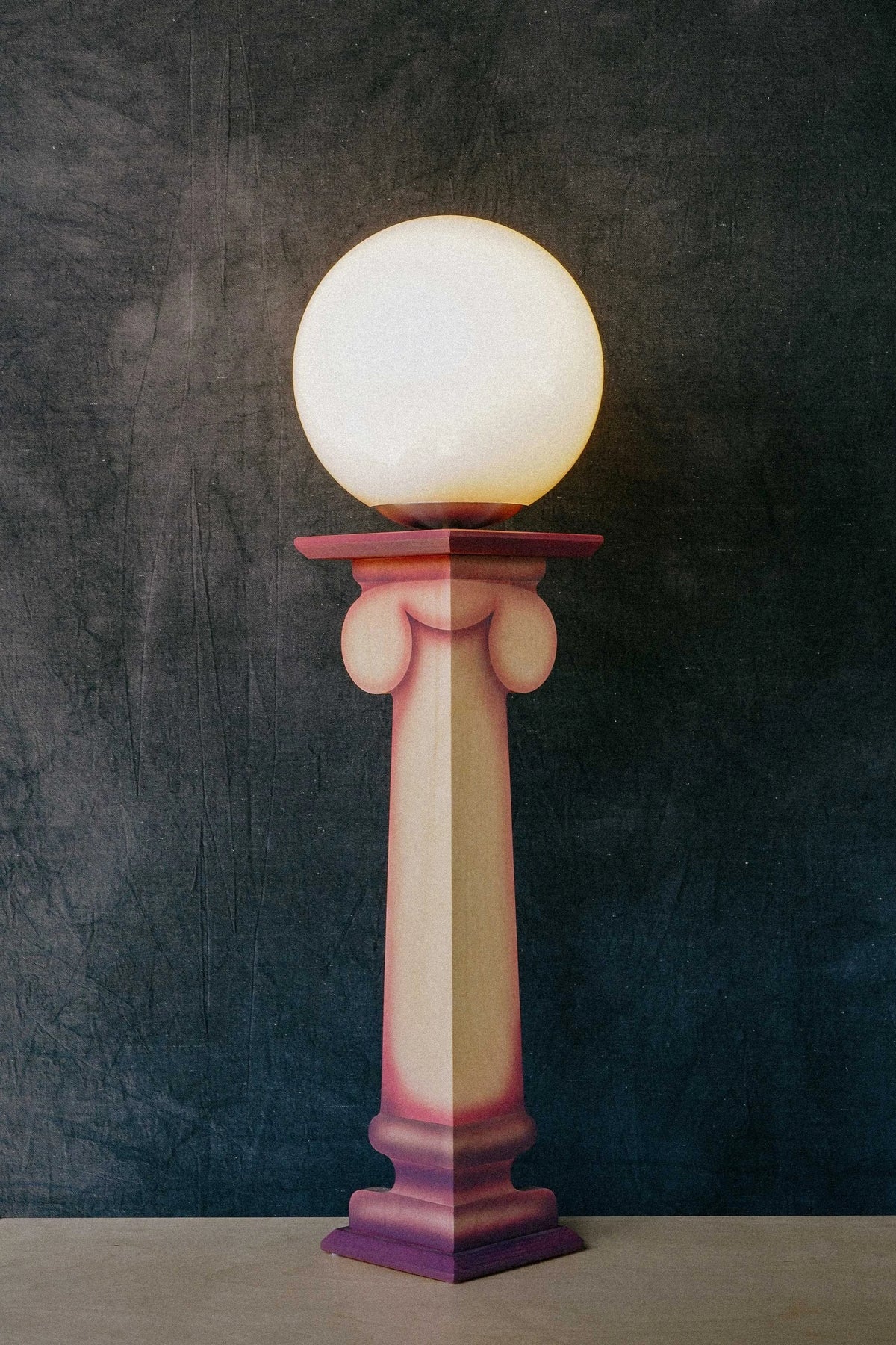 Red Column Table Lamp