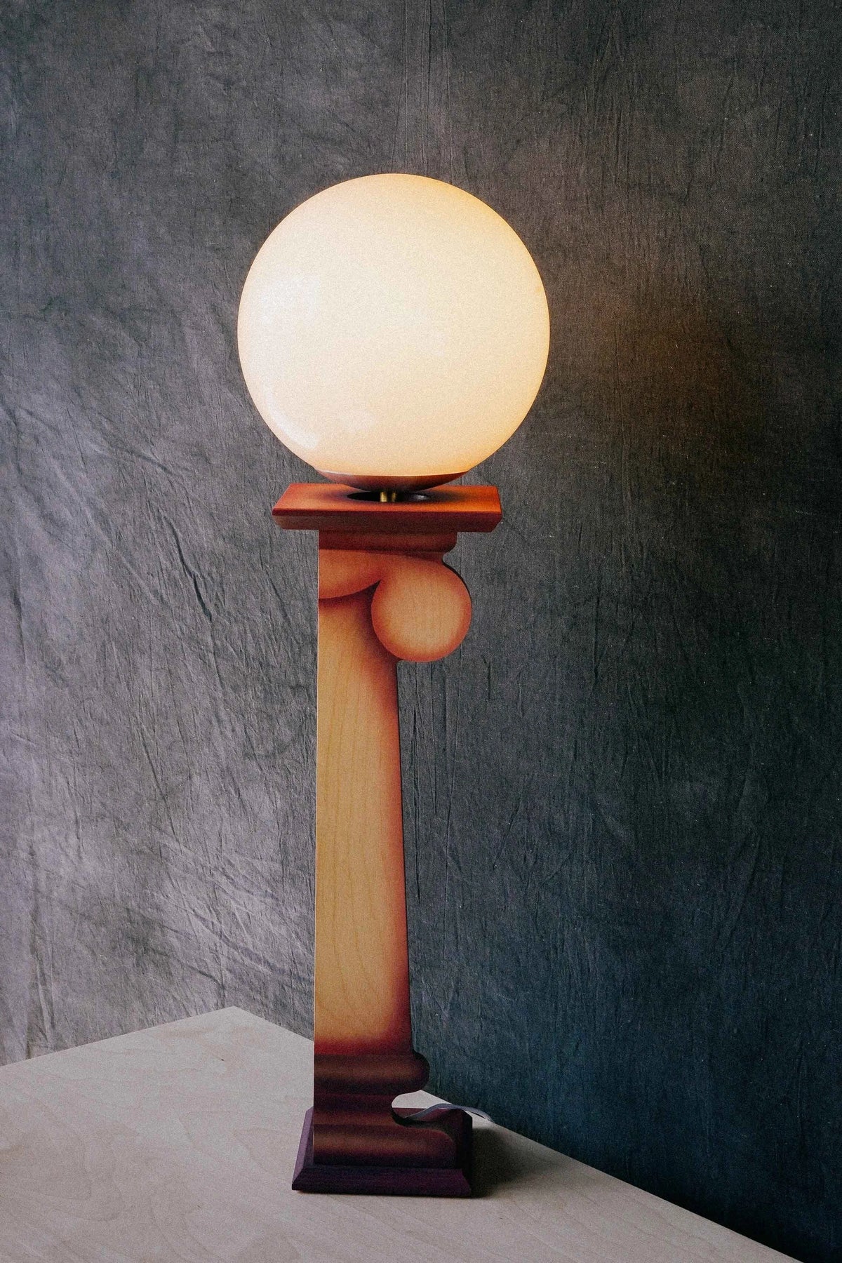 Red Column Table Lamp