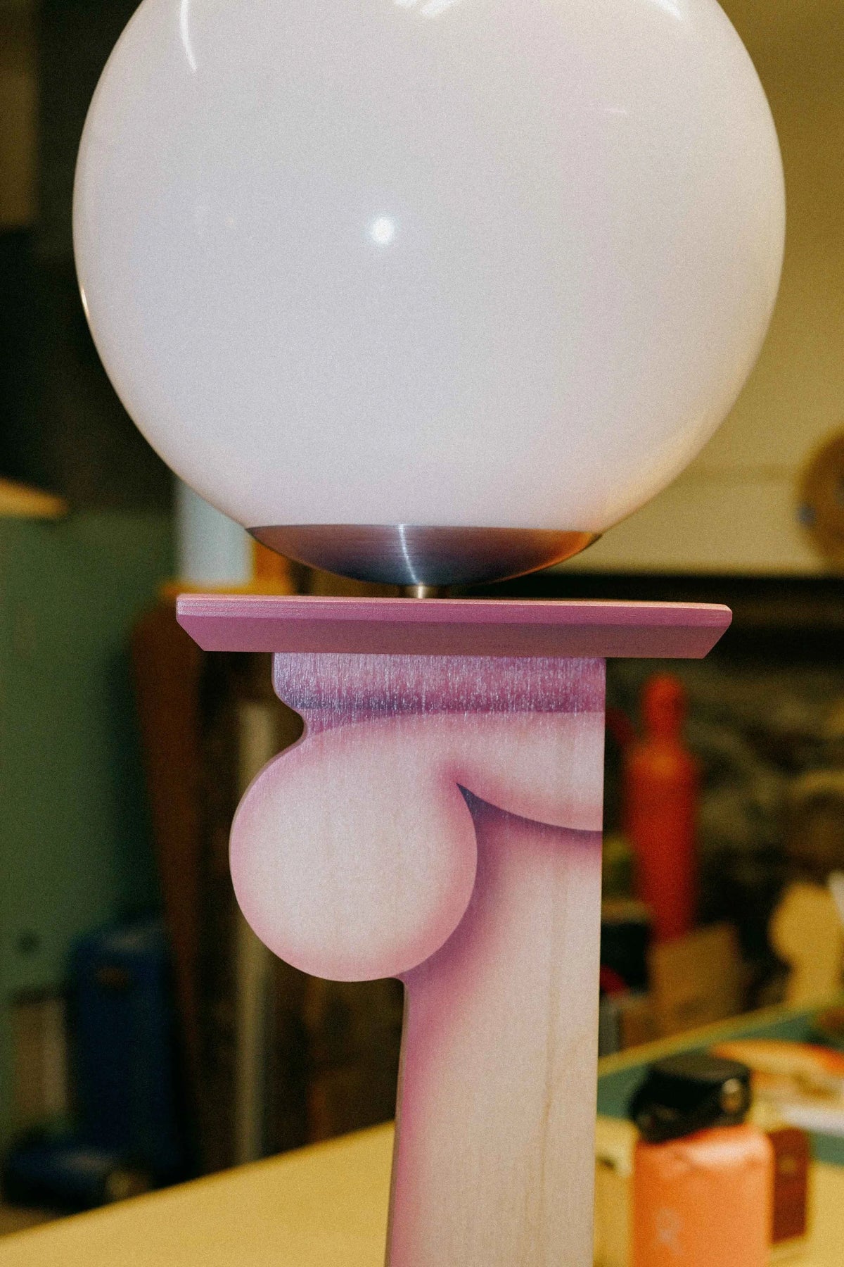 Red Column Table Lamp