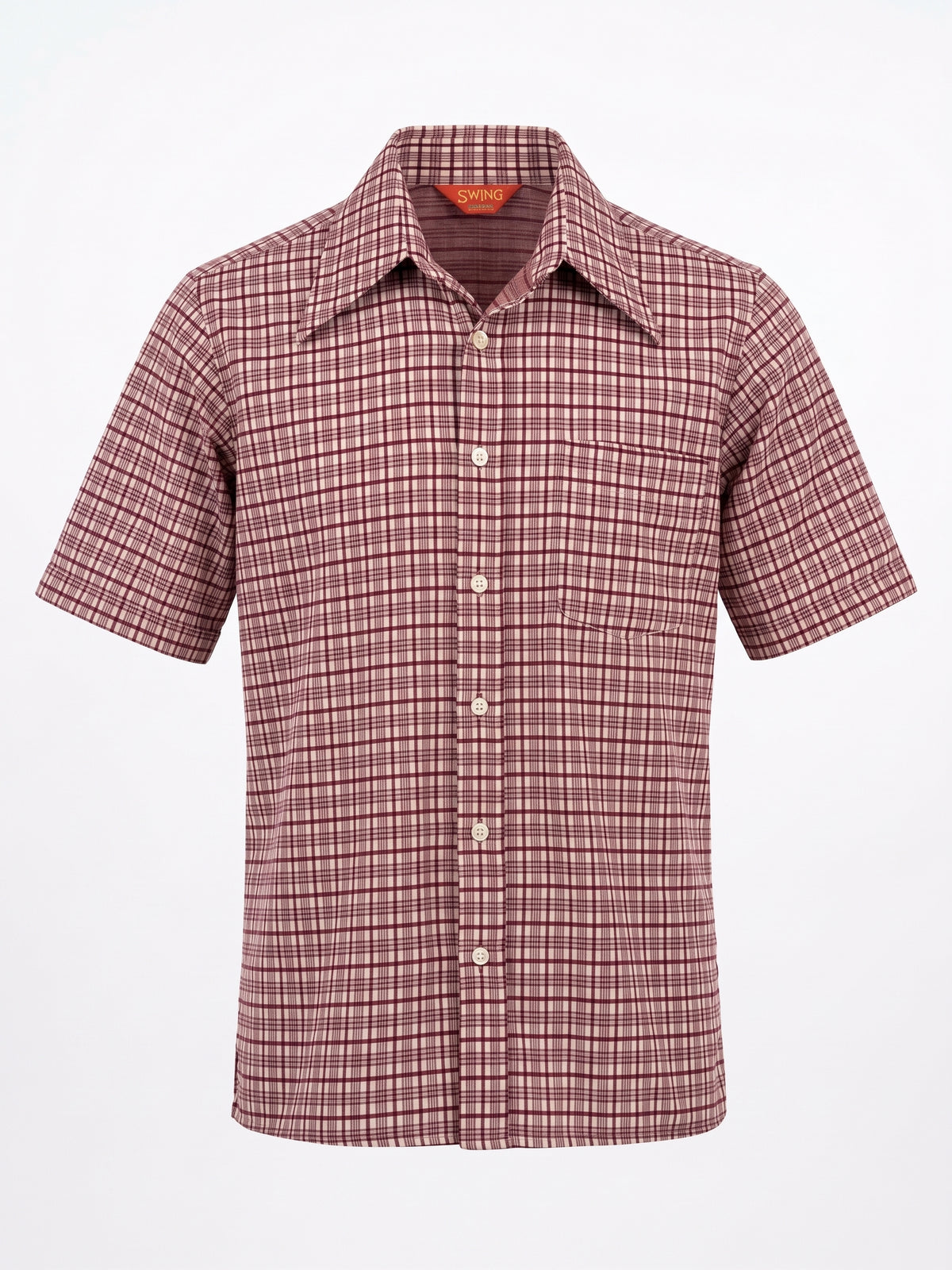 Swinging Doors - White and Red Patterned Shirt