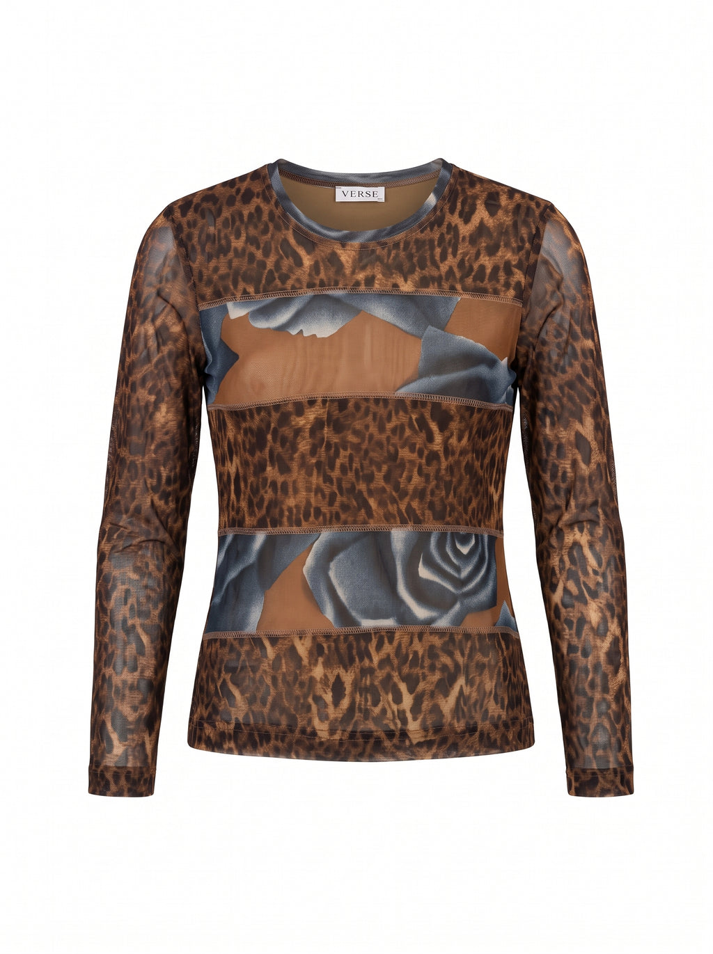 Verse Leopard Mesh Top