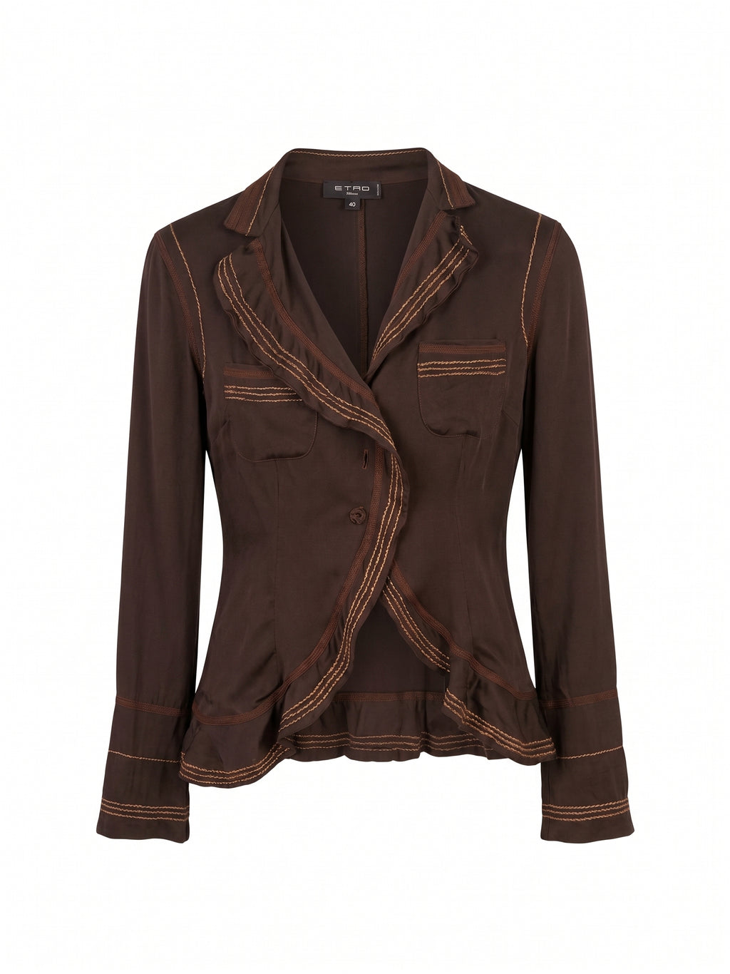 Etro	Brown Silk Blouse