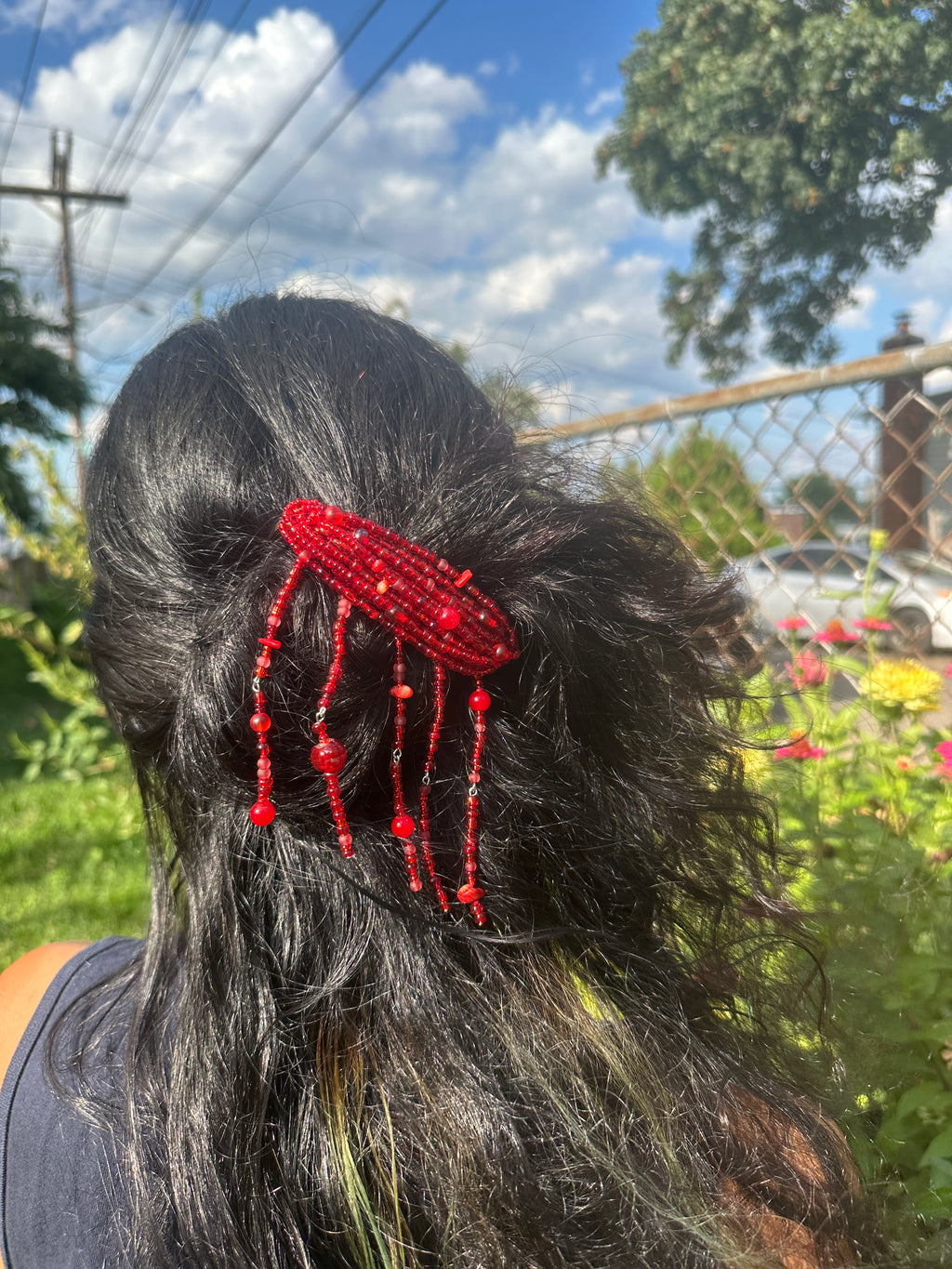 Mini Red Jellyfish Barrette