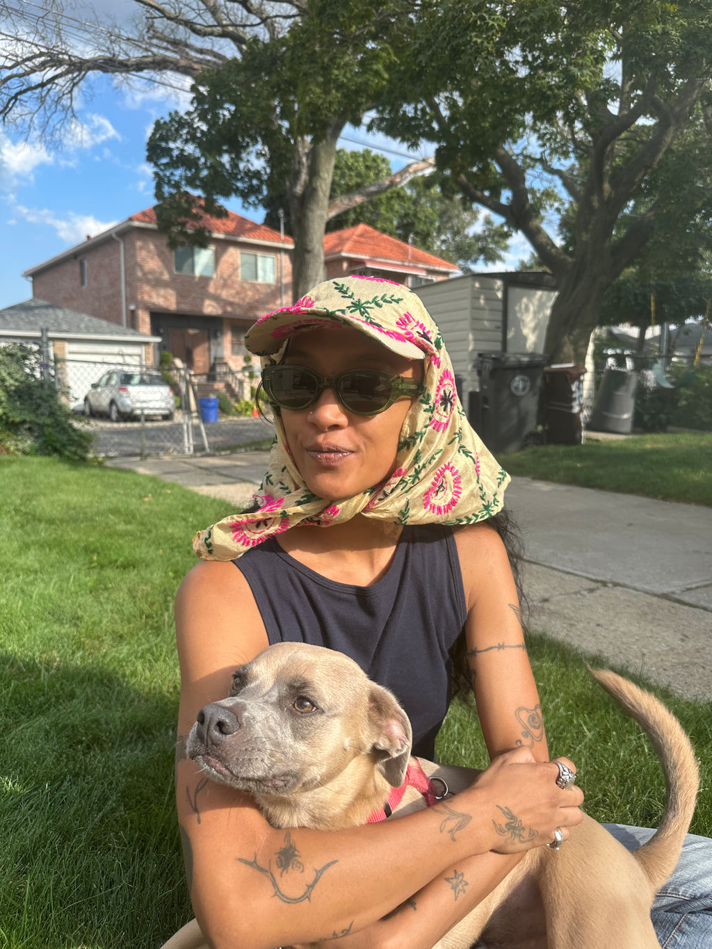 Thread Embroidered Scarf Hat