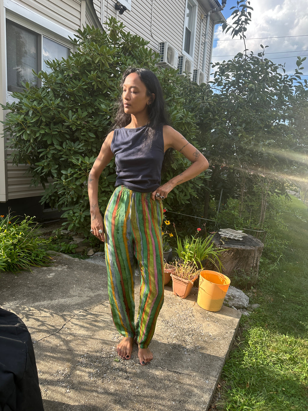 Soft Green Stripey Pants