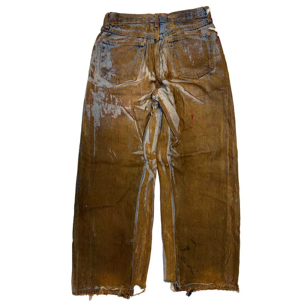 Metal Printed Denim (Mud)