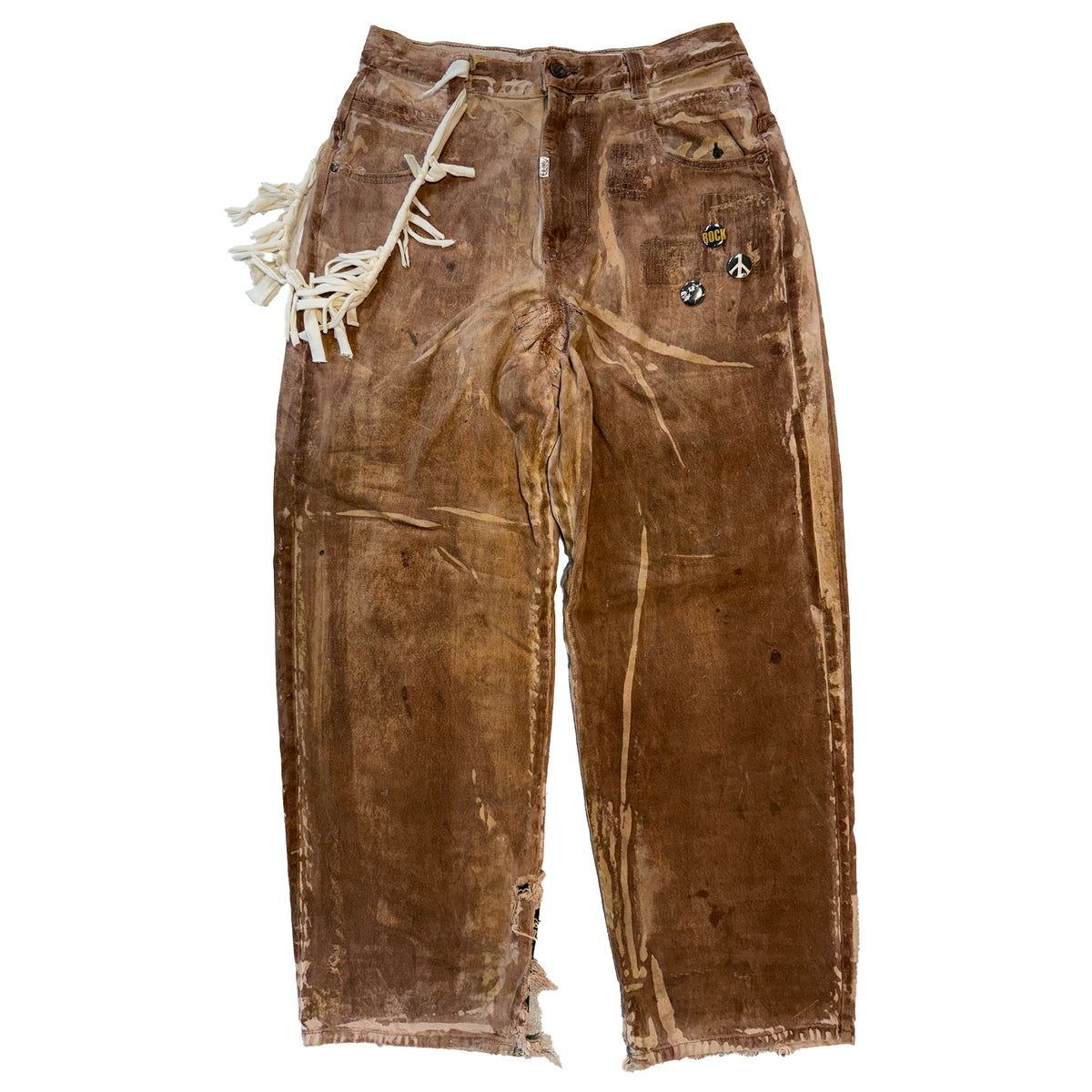 Metal Printed Denim (Waxed Brown)